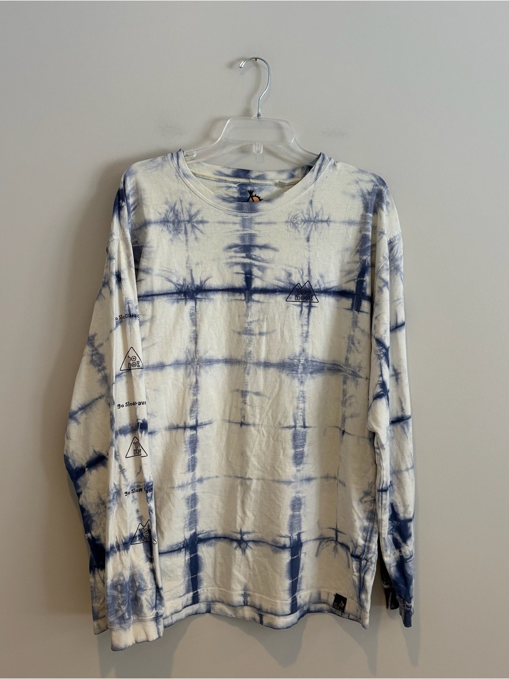 Men’s Go Slow Caravan Tie-Dye Long Sleeve Crewneck Shirt Size XL